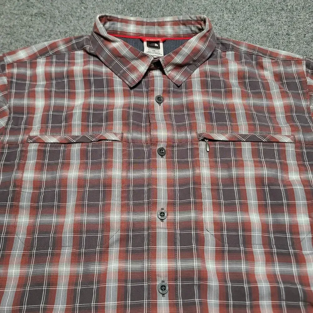 The North Face Shirt Mens Large Brown Plaid Millstone Outdoors Tech Trail Travel